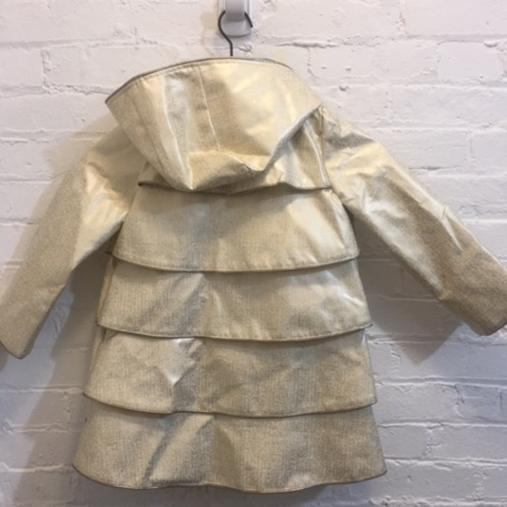 Gold Tiered Ruffle Raincoat - Picture 2 of 6